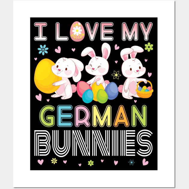 Color Flower Easter Eggs Happy Me I Love My German Bunnies Wall Art by bakhanh123